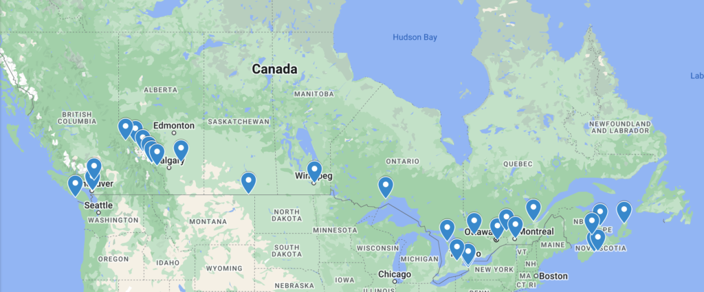 Google Map of my Great Canadian Road Trip